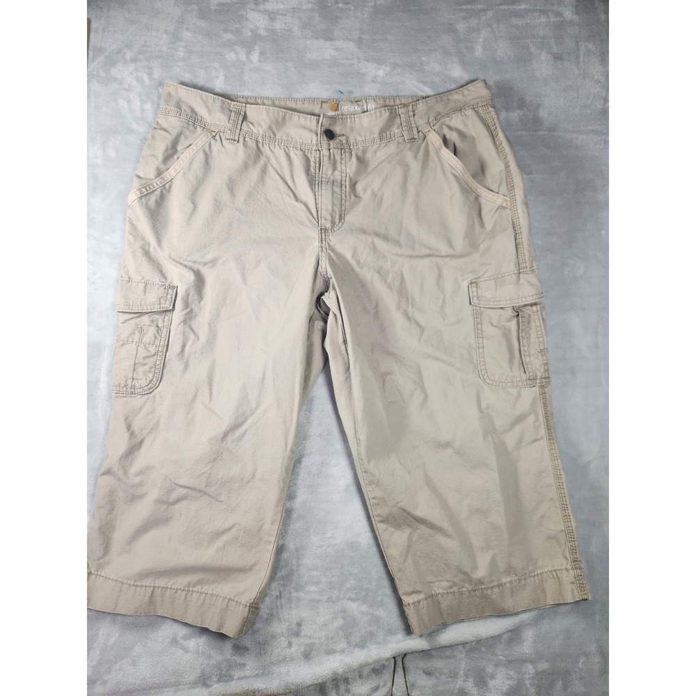 Carhartt Women's 18 Crop Tan Cotton Relaxed Fit Capri‎ Pants